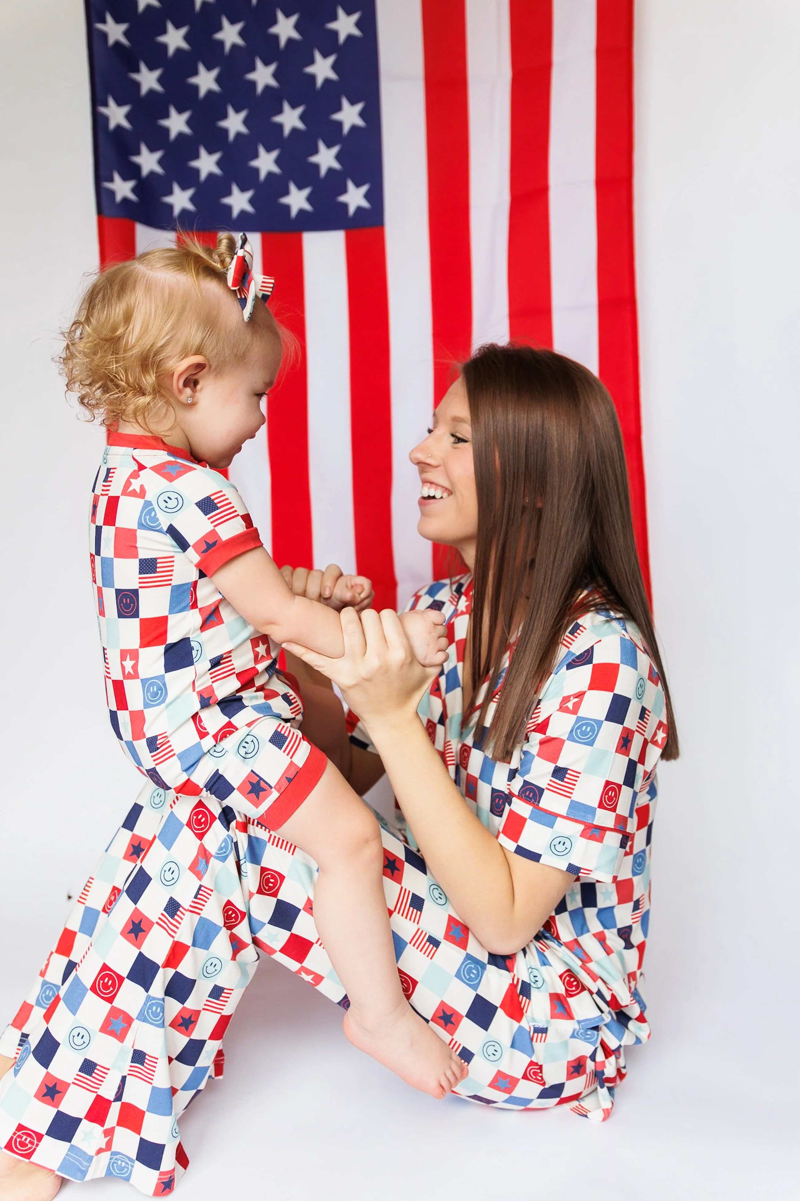 HOME OF THE FREE CHECKERS WOMEN’S RELAXED FLARE DREAM SET | Dream Big Little Co.