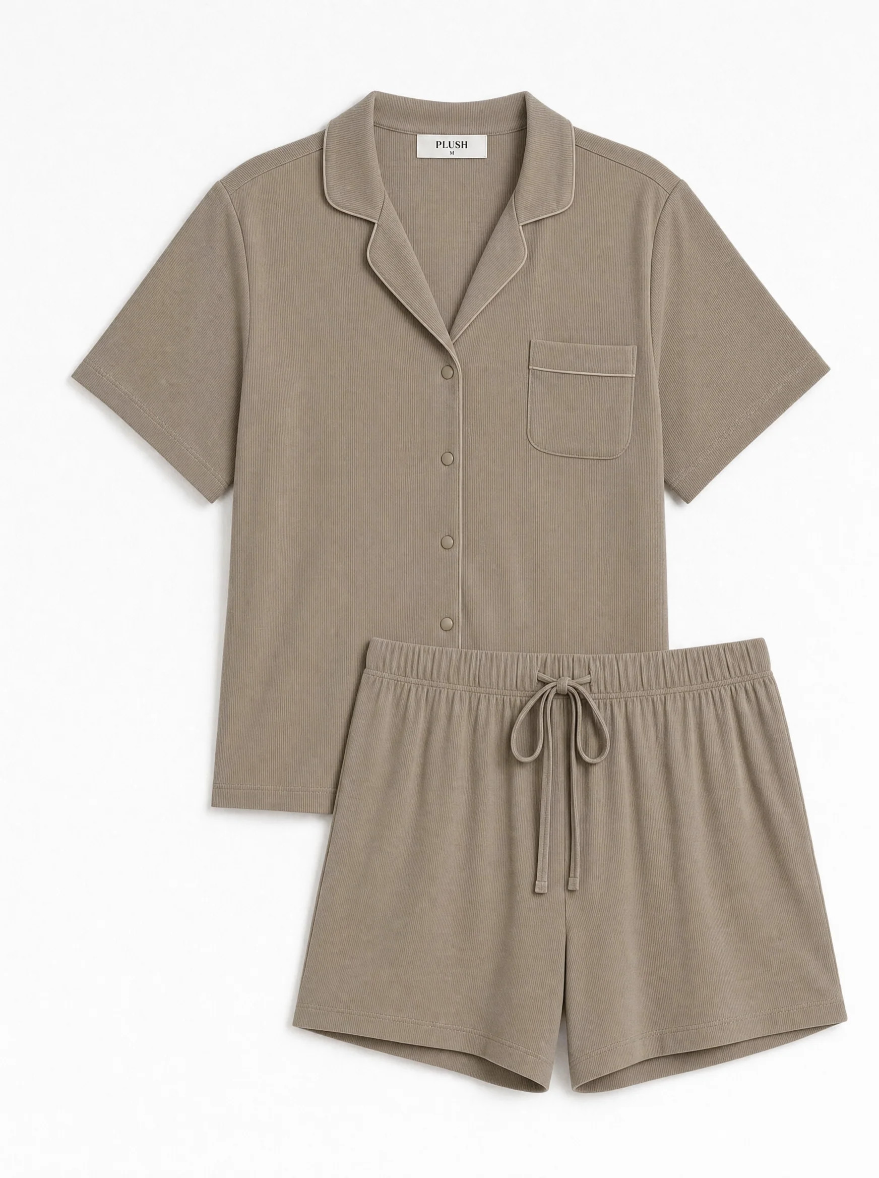 Luxury Taupe Women's Pyjama Shorts Set | PLUSH