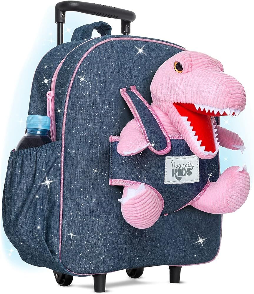 Naturally KIDS Dinosaur Backpack - Dinosaur Toys for Kids 3-5 - Kids Suitcase for Boys Girls w Stuff | Amazon (US)
