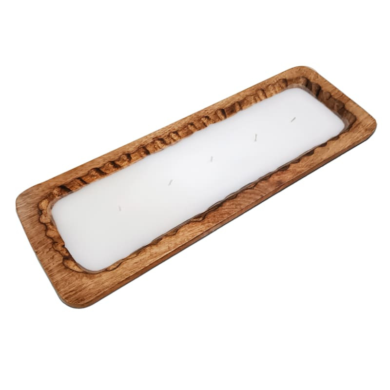 Farmhouse Mahogany Scented Wood Dough Bowl Candle, 30oz | At Home