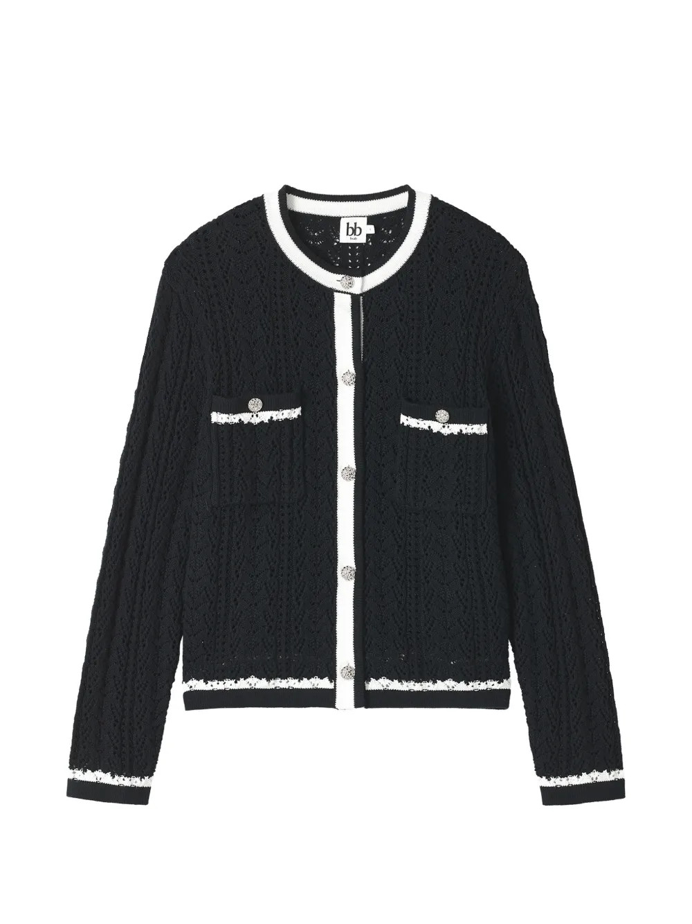 b+abcontrasting-trim cardigan | Farfetch Global
