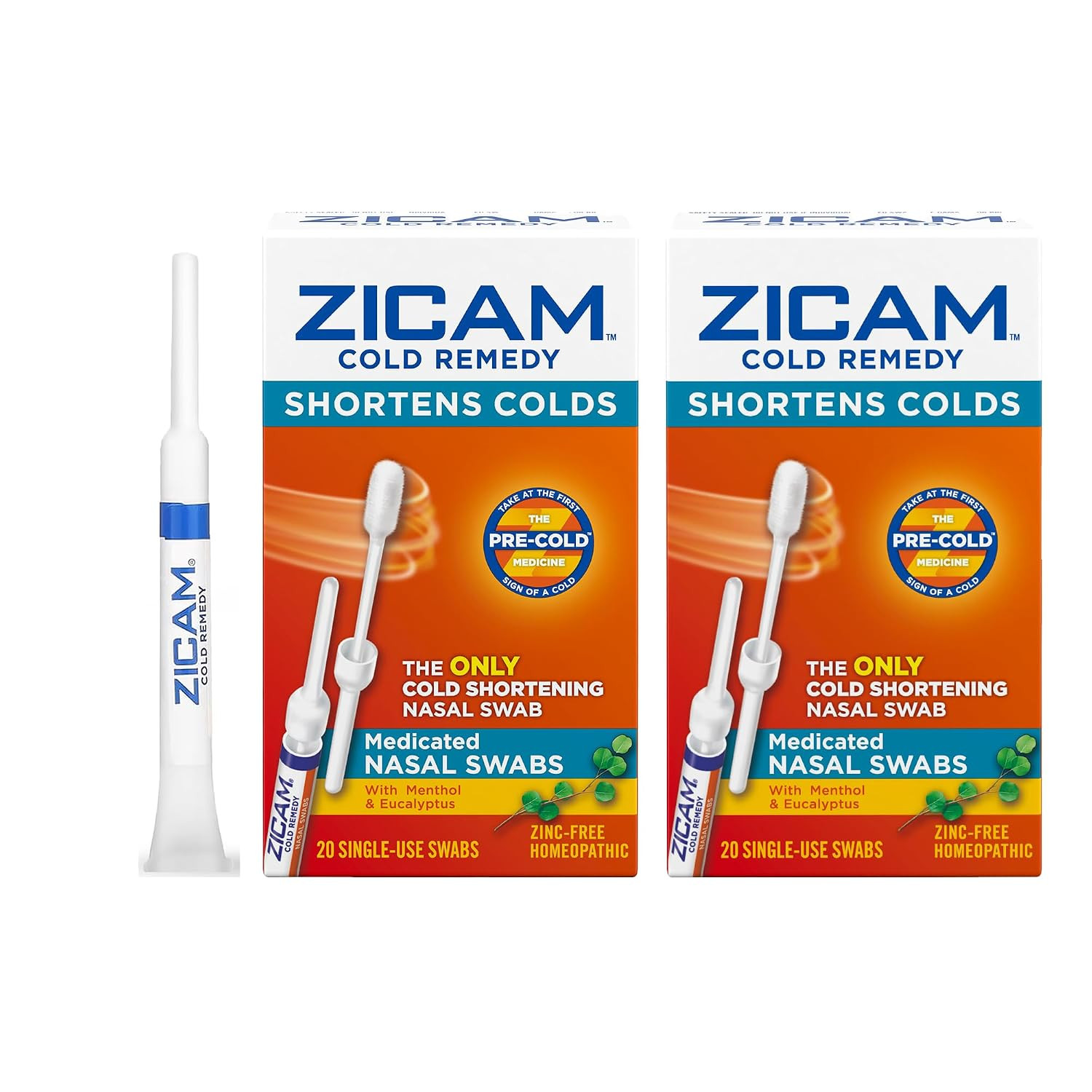 Zicam Cold Remedy Cold Shortening Medicated Nasal Swabs Zinc-Free 40ct | Amazon (US)