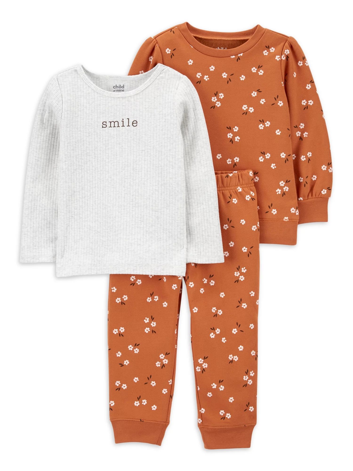 Child of Mine Baby and Toddler Girl's Matching Jogger 3 Piece Outfit Set (12M-5T) - Walmart.com | Walmart (US)