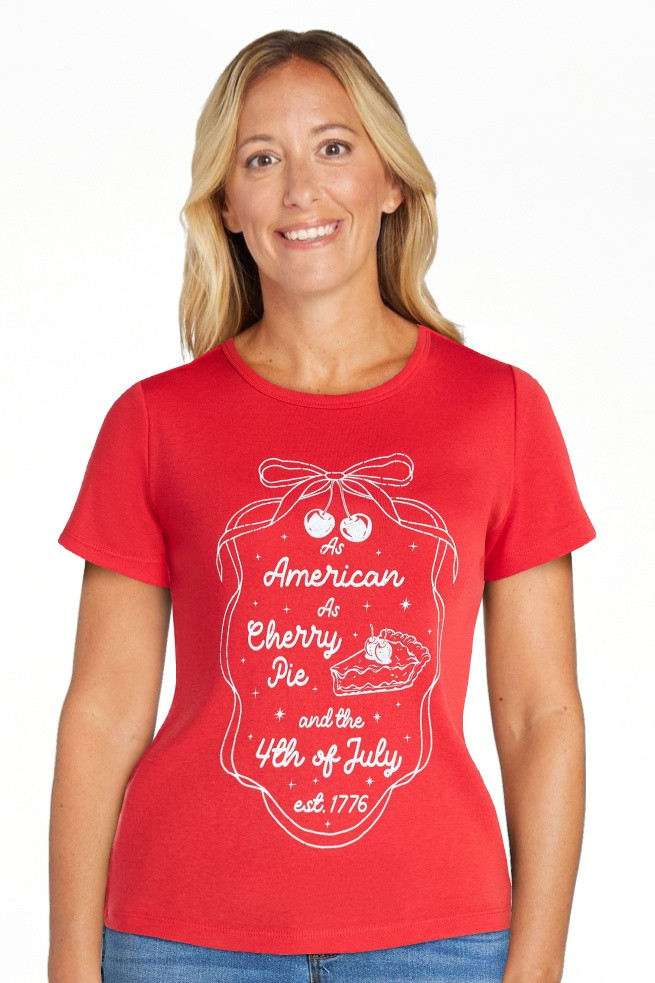American Cherry Pie Women's Graphic Tee with Short Sleeves, Sizes XXS-XXL | Walmart (US)