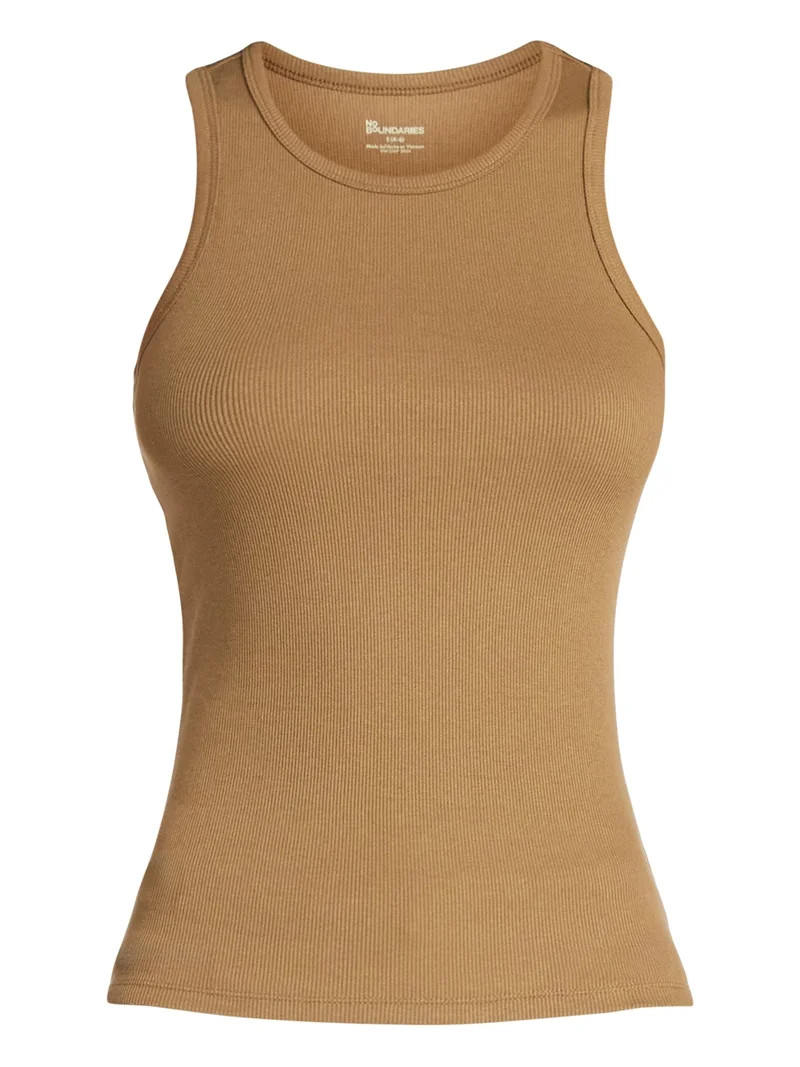 No Boundaries Ribbed High Neck Tank Top, Women's XXS-XXL | Walmart (US)