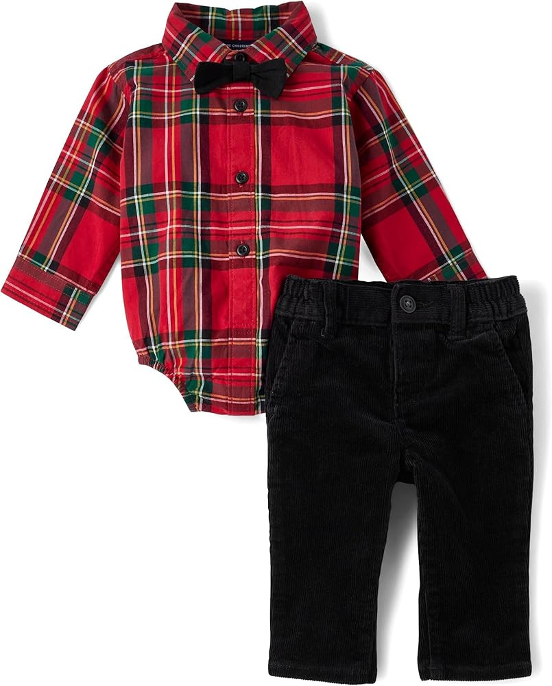 The Children's Place baby-boys And Newborn Button Down Shirt and Pants, 2 Piece Outfit | Amazon (US)