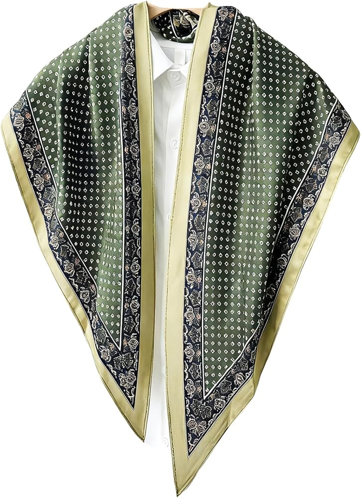 Triangle Shawls Scarf Head Hair Neck For Women Scarves Fashion Silk Feeling Lady Lightweight 56.3... | Amazon (US)