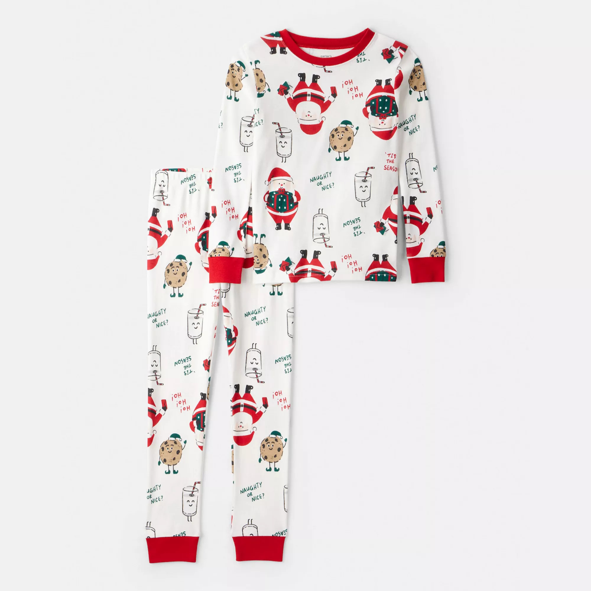 Girls 4-14 Carter's Santa & Cookies 2 Piece Pajama Top & Pajama Bottoms Set | Kohl's