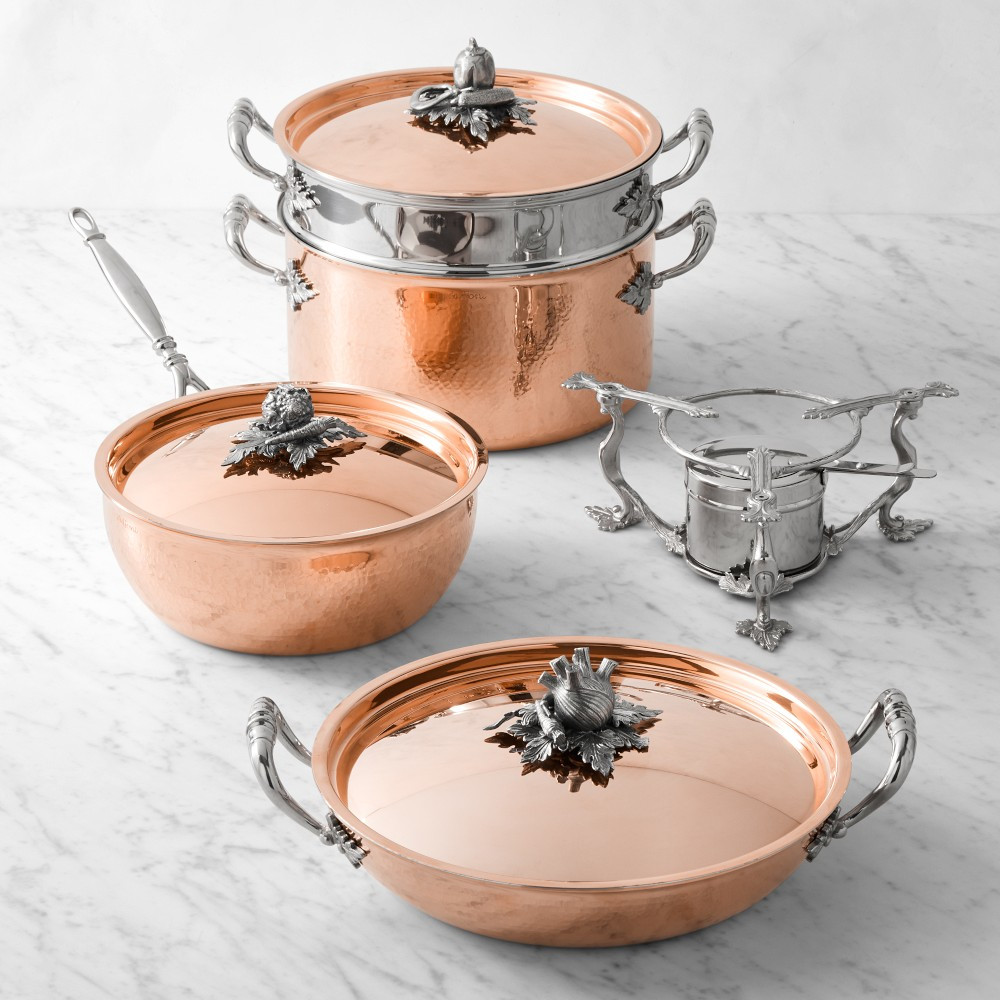 Ruffoni Opus Cupra Hammered Copper 8-Piece Cookware Set | Williams-Sonoma