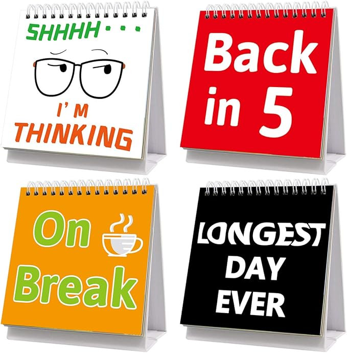 Fancy Land Funny Desk Signs 30 Different Fun and Flip-Over Messages for Office Desk Accessories | Amazon (US)