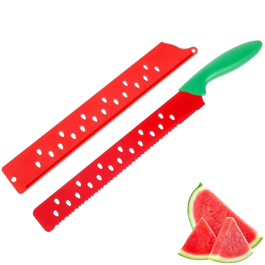DECHOUS Watermelon Knife with Sleeve: Long Serrated Watermelon Knife for Melon Cutting - Kitchen ... | Amazon (US)