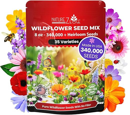NatureZ Edge Wildflower Seeds, 1/2 lb, 340,000 Seed, 35 Variety Perennial & Annual Flower Seeds t... | Amazon (US)