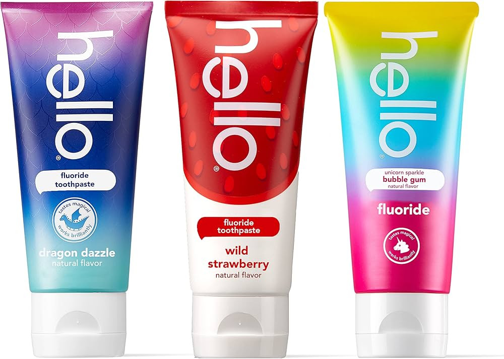 hello Variety (Unicorn, Strawberry, Dragon) Fluoride Kids Toothpaste, Anticavity, Natural Flavors... | Amazon (US)
