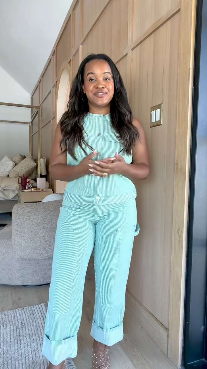 I love this adorable set from Walmart! Green stripes, a cuffed carpenter pant + sleeveless button up. Truly a perfect summer outfit! 

 #LTKgrwm #LTKootd #LTKSeasonal