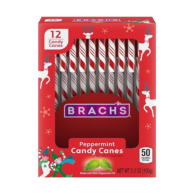 Brach's Bobs Red & White Mint Canes, Christmas Candy, Stocking Stuffers for Kids, Holiday Classic... | Amazon (US)