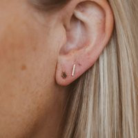 Bar Earrings; Gold Bar Stud Line Tiny Small Studs; | Etsy (US)