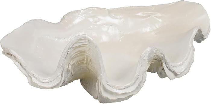 LC LCdecohome Decorative Bowl Entryway Table Decor - Resin Clam Shells Bowls Seashell Beach Console Table Home Decor Accents for Ocean Themed Living Room Coffee Table Decor 9.25 * 6.25 * 3.5 Inch | Amazon (US)