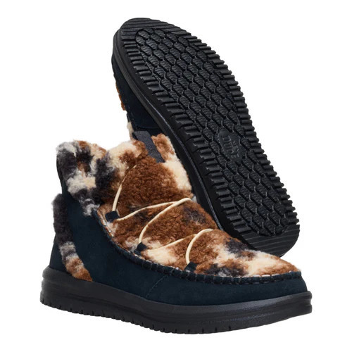 Camden Suede Cozy - Black Multi/Black | HEYDUDE
