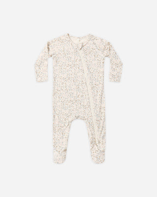 Bamboo Zip Footie Bloom | Rylee + Cru