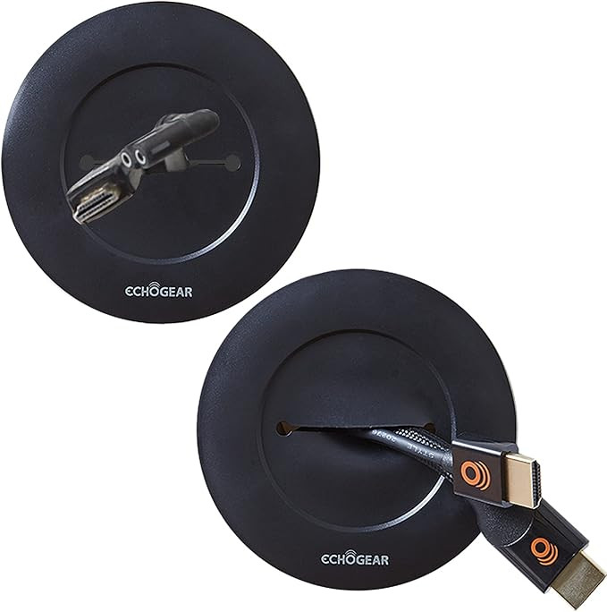 ECHOGEAR Black Cable Concealer for Wall Mounted TV - in-Wall Cord Management Kit Hides Low Voltag... | Amazon (US)