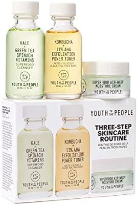 Youth To The People Mini Three Step Skincare Set - Clean Skincare Set - Superfood Cleanser (1oz) ... | Amazon (US)