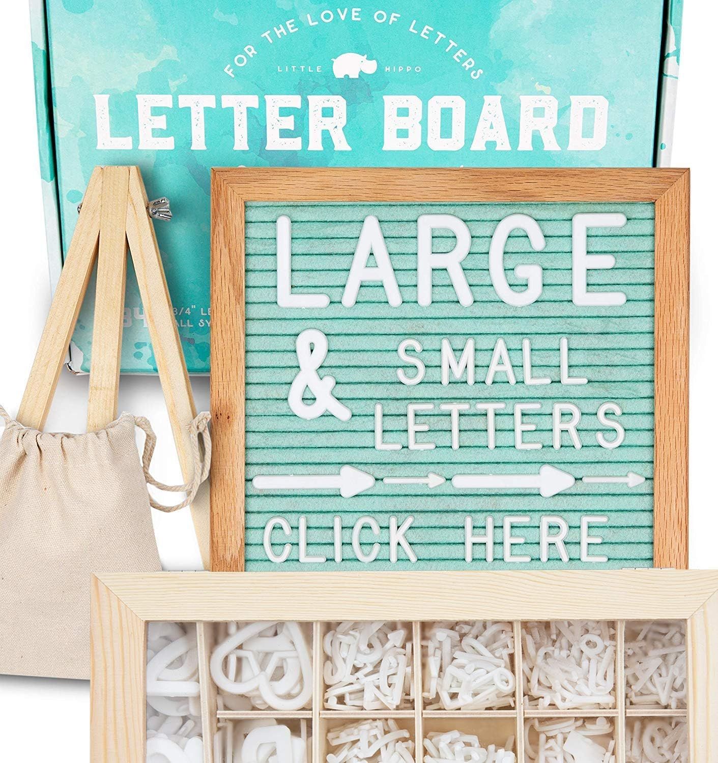 Felt Letter Board 10x10 (Seafoam) +690 PRE-Cut Letters +Cursive Words Stand +Sorting Tray | Lette... | Amazon (US)