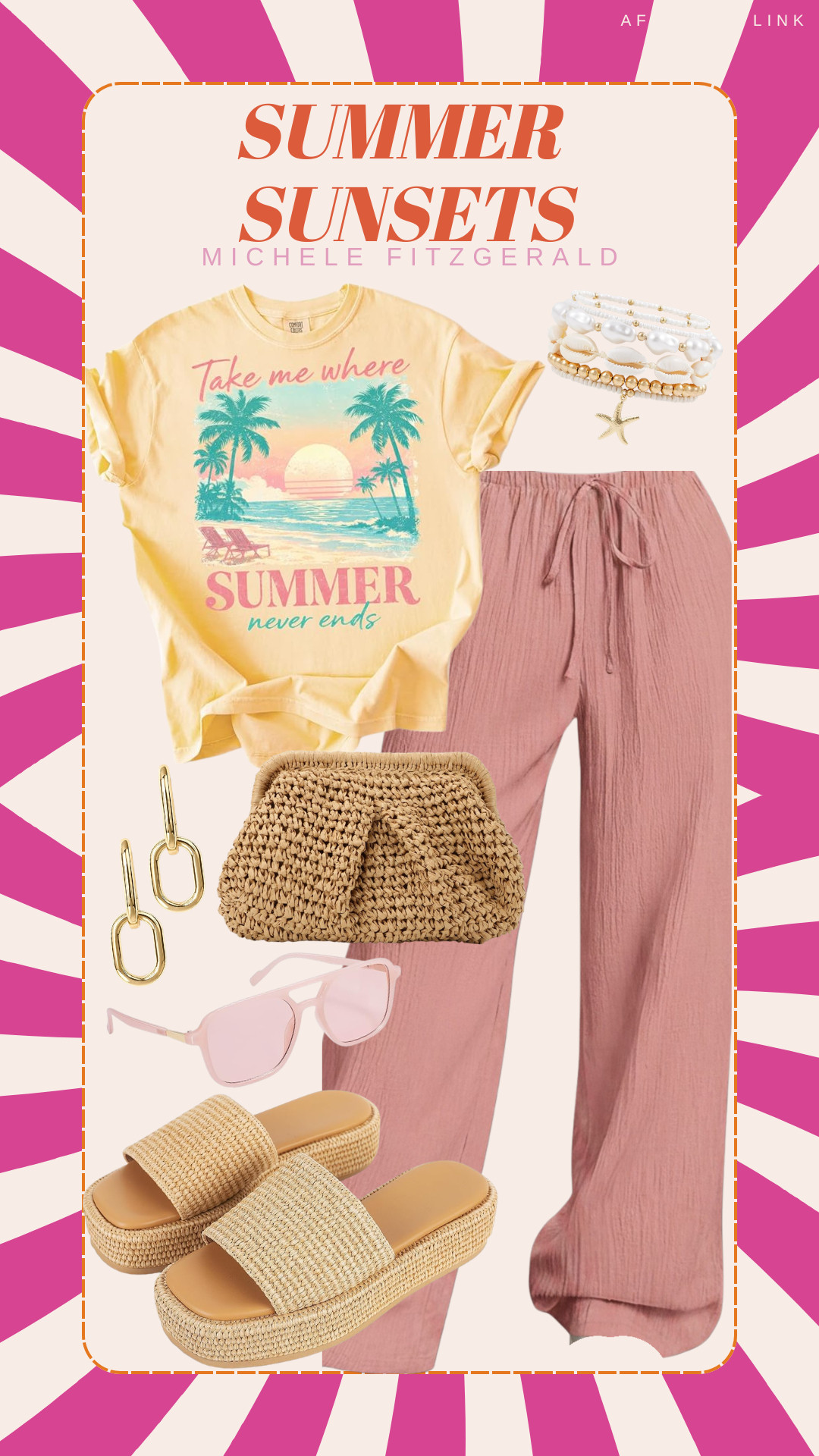 Cozy summer vibes are all about comfort and style. This outfit is perfect for those warm, sunny days. The printed tee and flowy pants are super comfy, while the beaded earrings and wide-brimmed hat add a fun touch.

#SummerOutfit #BeachChic #ComfortStyle #AmazonFashion 

 #LTKMothersDay #LTKgrwm #LTKootd