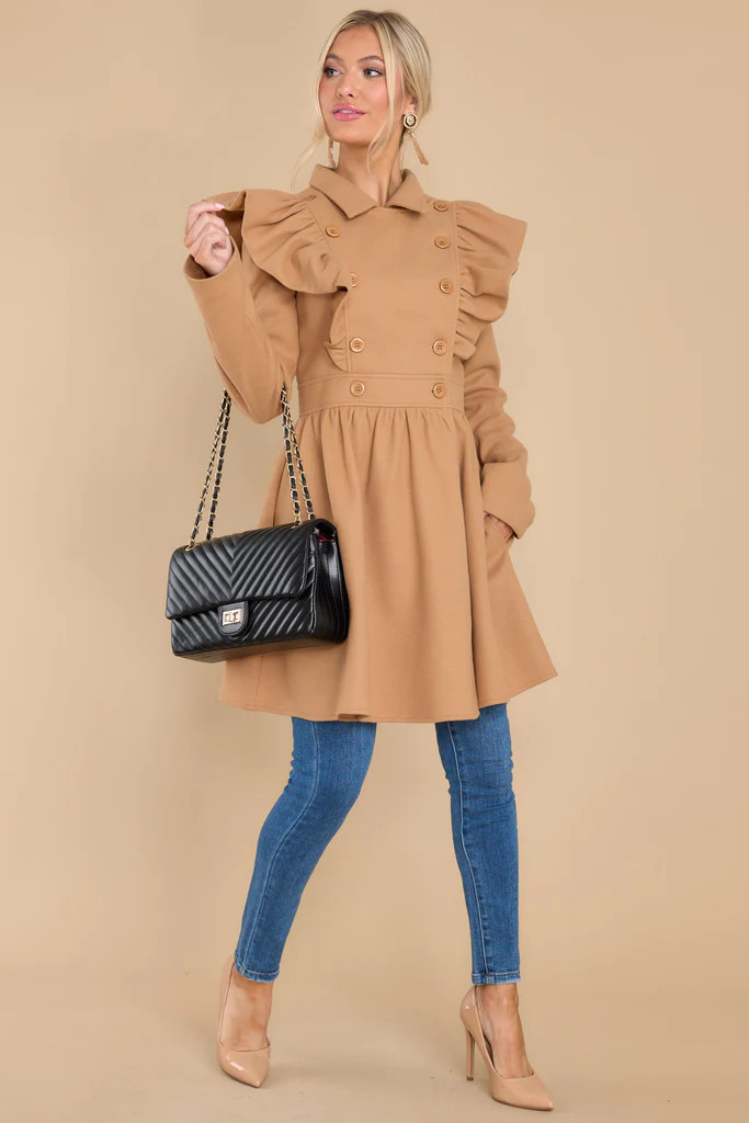 Where To Next Camel Coat | Red Dress 