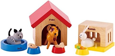Family Pets Wooden Dollhouse Animal Set by Hape | Complete Your Wooden Dolls House with Happy Dog, C | Amazon (US)