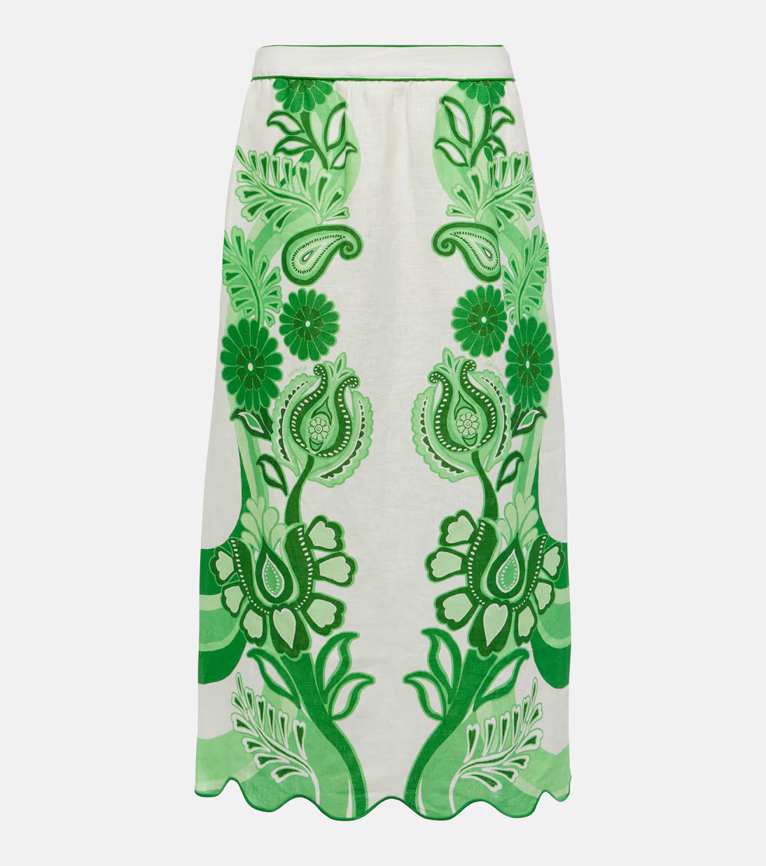 Color Festival printed linen midi skirt | Mytheresa (UK)