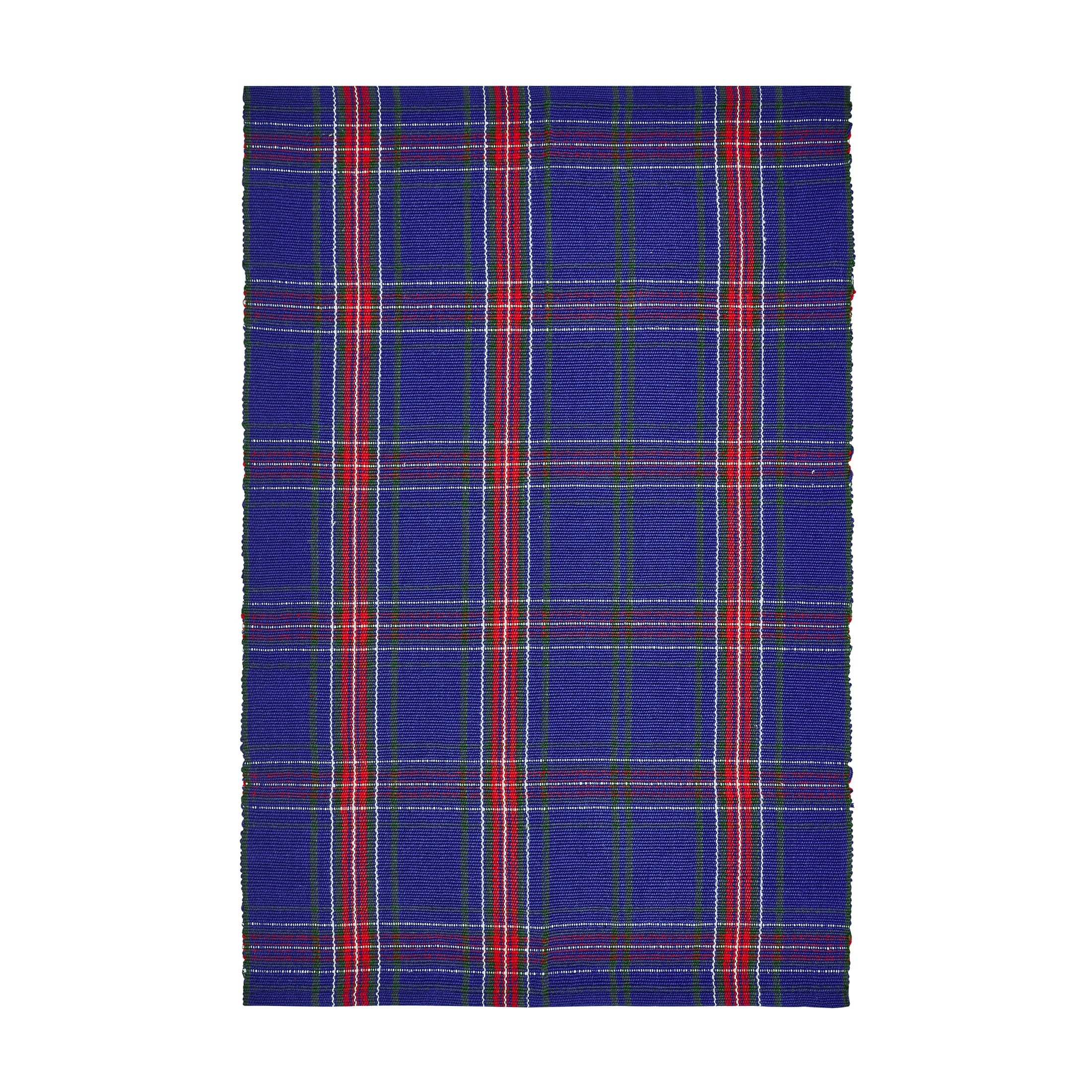 My Texas House Navy Tartan Plaid Indoor/Outdoor Layering Rug, 38" x 58" | Walmart (US)