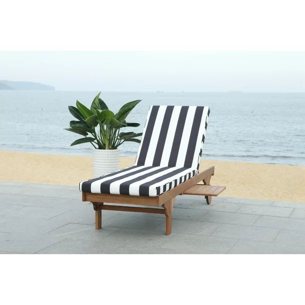 Safavieh Newport Outdoor Modern Chaise Lounge Chair with Cushion - Walmart.com | Walmart (US)