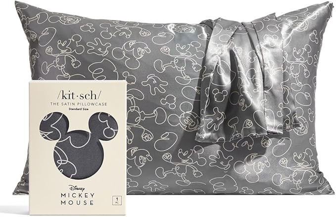 Mickey/Minnie x Kitsch Satin Pillowcase with Zipper - Softer Than Silk Pillow Cases for Hair & Sk... | Amazon (US)
