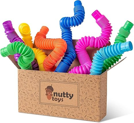 Nutty Toys 8pk Pop Tubes Sensory Toys (Large) Fine Motor Skills Learning Toddler Toy for Kids Top... | Amazon (US)