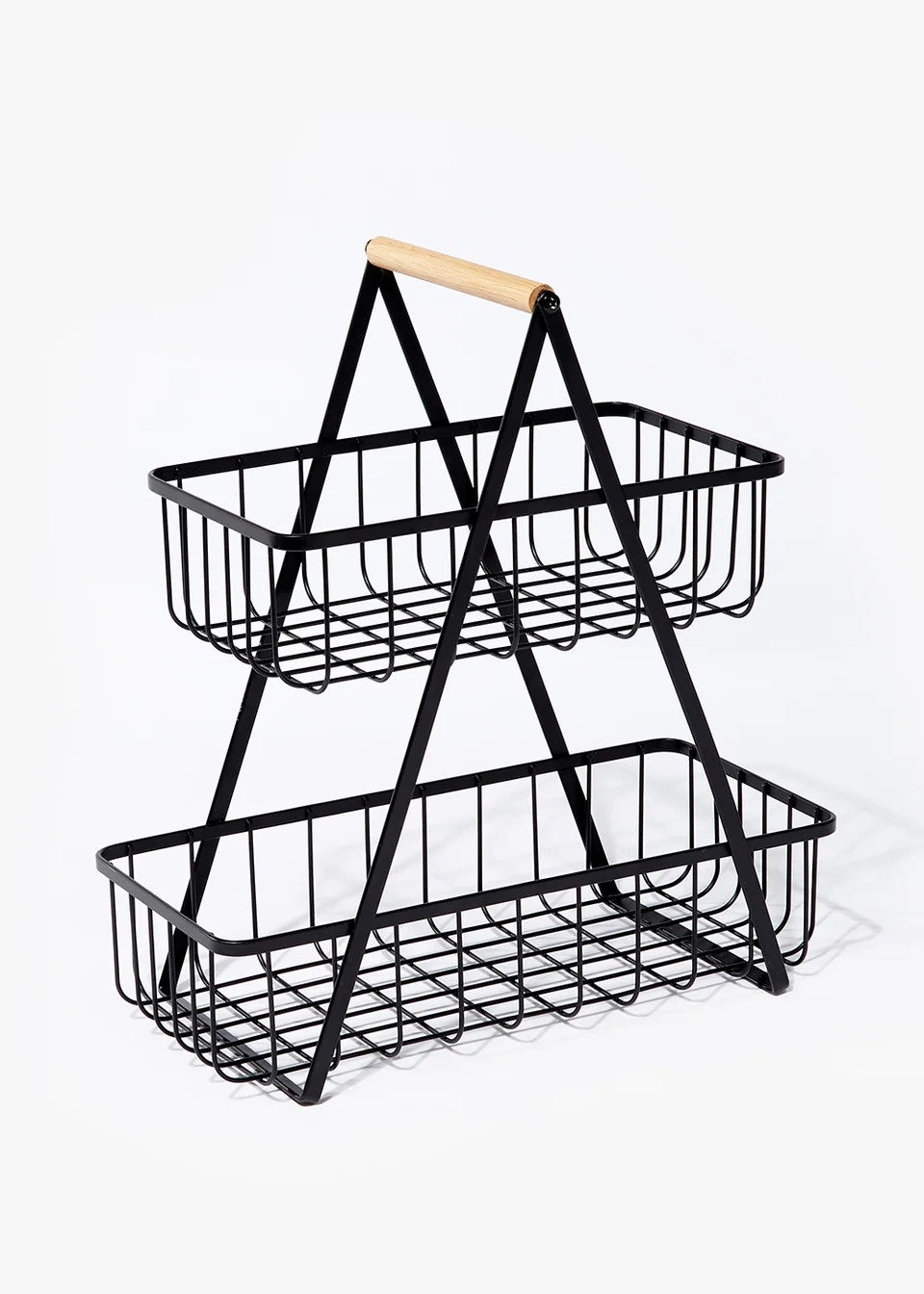 Black Wire Two Tier Storage Basket | Matalan (UK)
