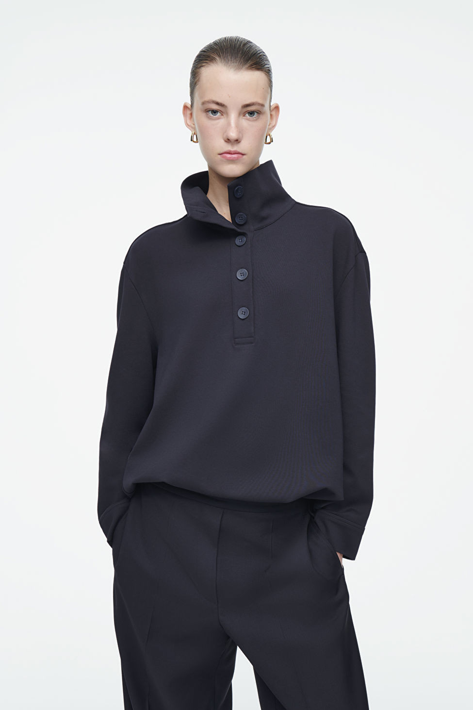 BUTTONED FUNNEL-NECK TOP | COS (EU)
