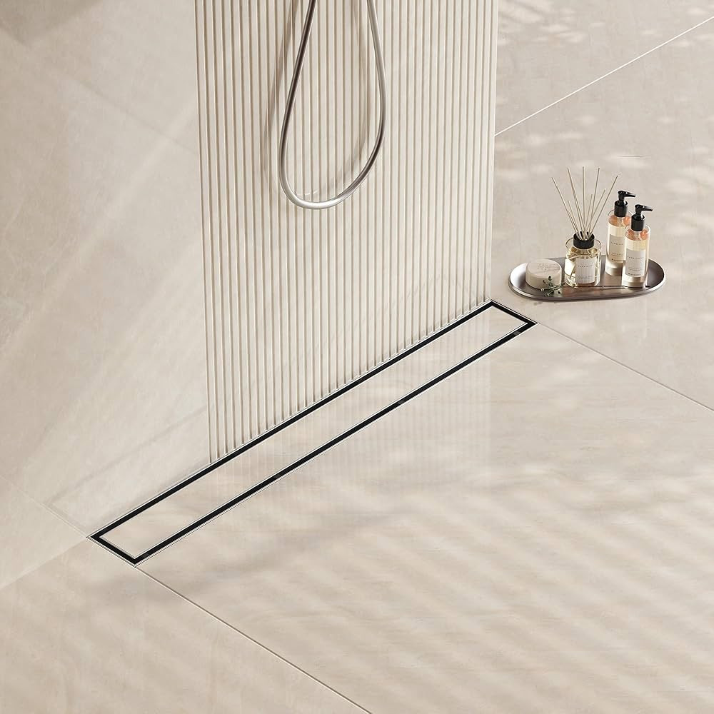 Neodrain 28-Inch Linear Shower Drain- with 2-in-1 Flat & Tile Insert Cover, Brushed 304 Stainless... | Amazon (US)