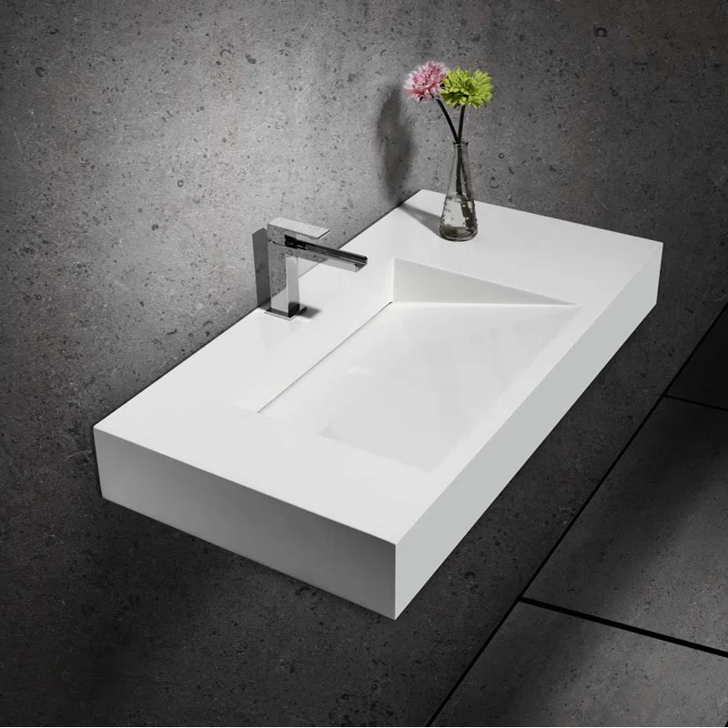 wf-J020810-MATTE_WHITE Homary 19.69'' Ceramic Rectangular Wall Mount Bathroom Sink | Wayfair North America