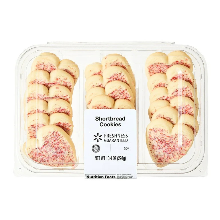 Freshness Guaranteed Valentine's Day Baked Heart Shortbread Cookies, 10.4 oz, 18 Count | Walmart (US)