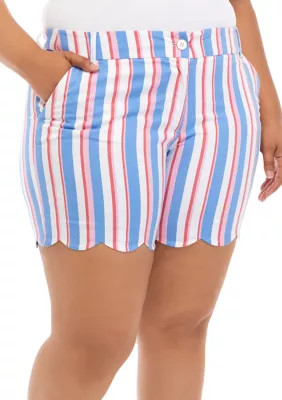 Plus Size Shelby Scalloped Shorts. | Belk