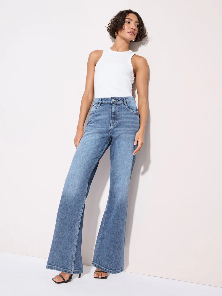Friends Like These Mid Blue Everyday Wide Leg Jeans | Next US