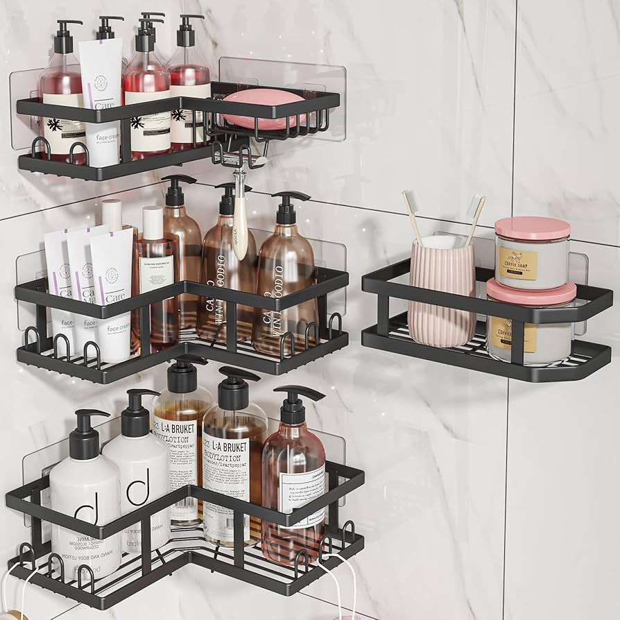 Shower Caddy Corner with Soap Holder, No Drilling Shower Shelves-Rustproof, Adhesive Shower Organ... | Amazon (US)