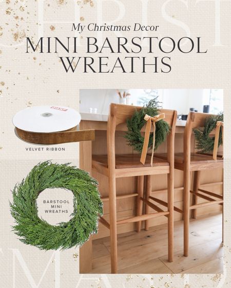 HOLIDAY \ Christmas barstool decor! Mini wreaths and velvet ribbon bows from Amazon!

Kitchen 

#LTKHoliday #LTKhome #LTKfindsunder50