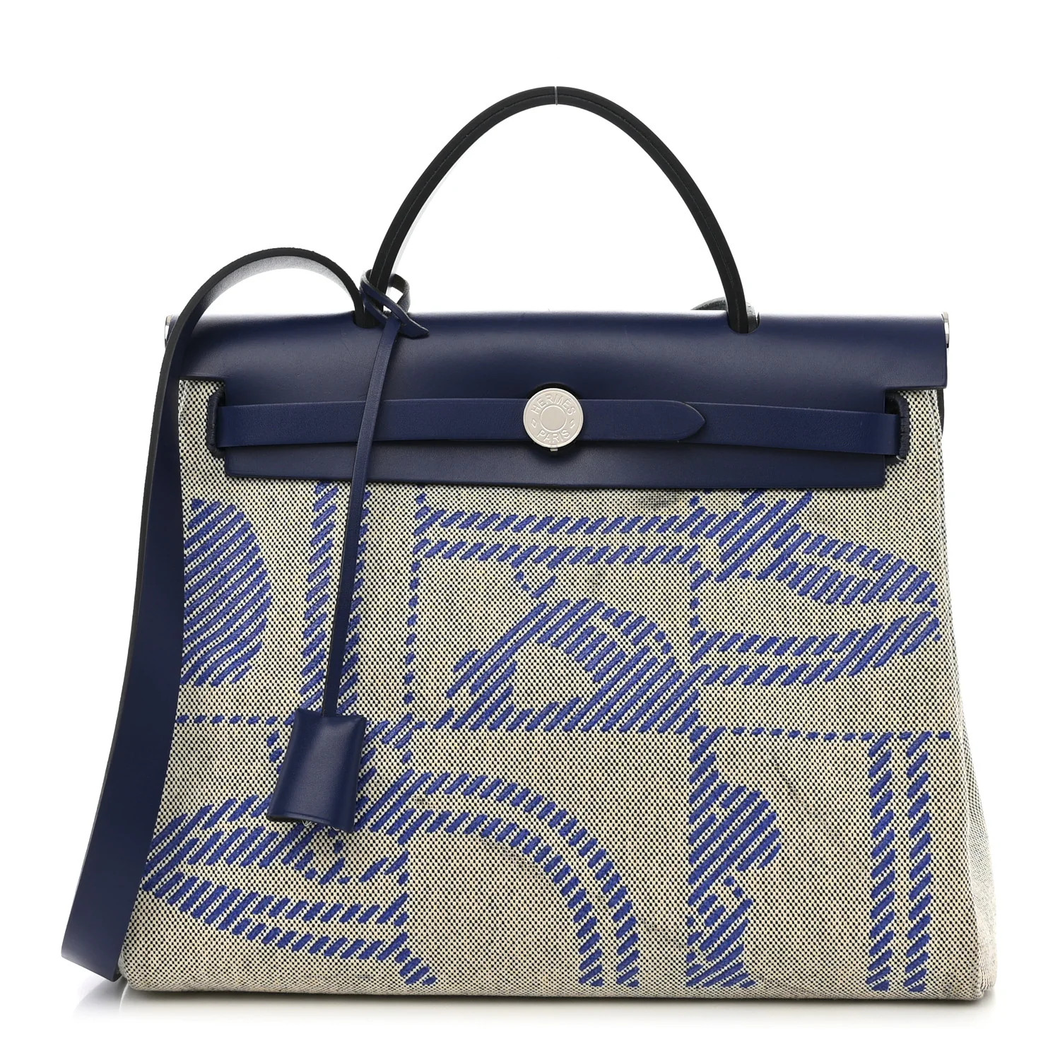 Vache Hunter Toile H Brides de Gala Herbag Zip Retourne 31 PM Bleu De France Ecru Black | FASHIONPHILE (US)