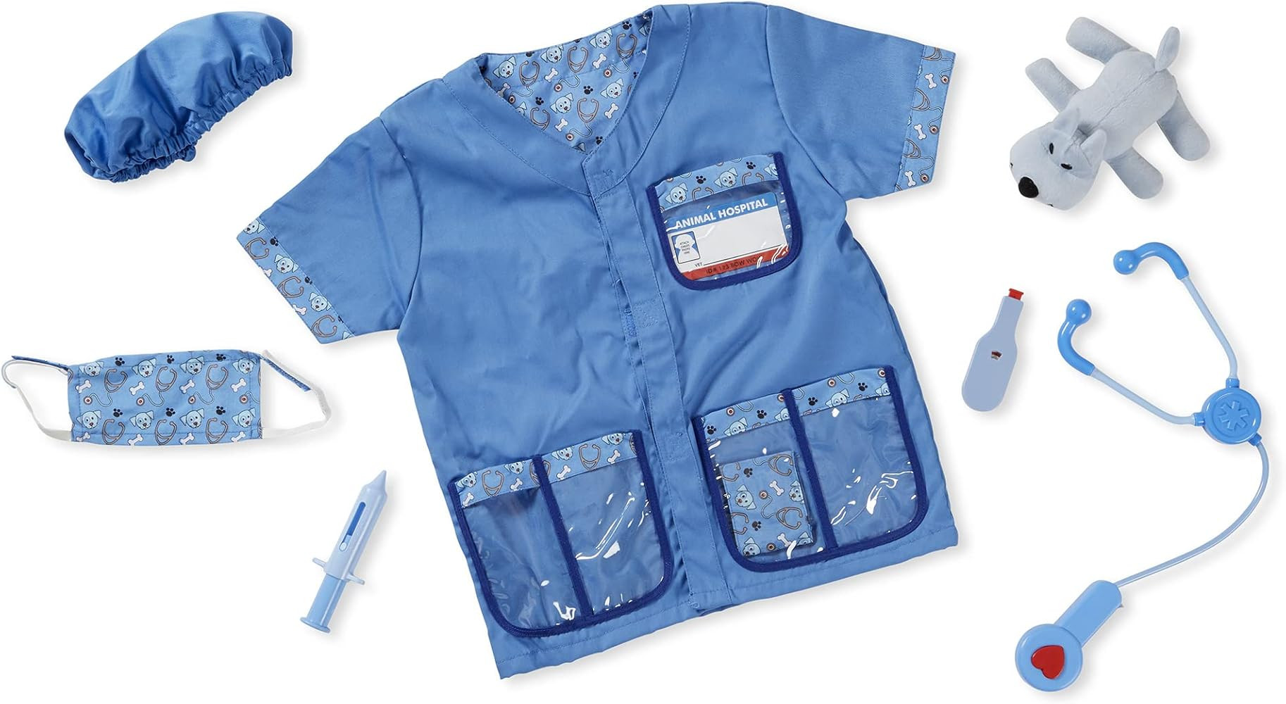 Melissa & Doug Veterinarian Role Play Costume Dress-Up Set (9 pcs) - Pretend Veterinarian Outfit ... | Amazon (US)