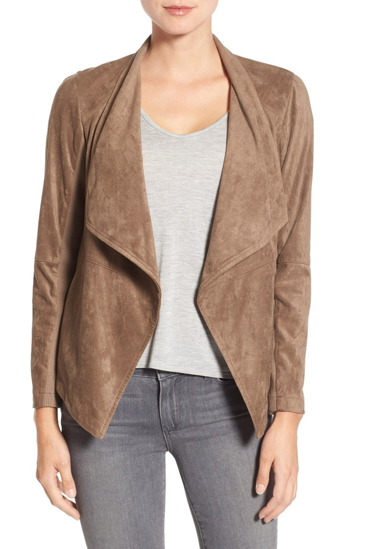 Wade Drape Front Faux Suede Jacket | Nordstrom Rack