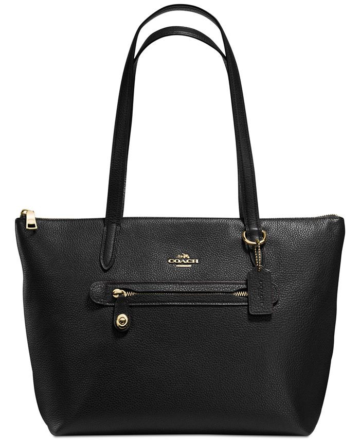 COACH Taylor Tote in Pebble Leather & Reviews - Handbags & Accessories - Macy's | Macys (US)