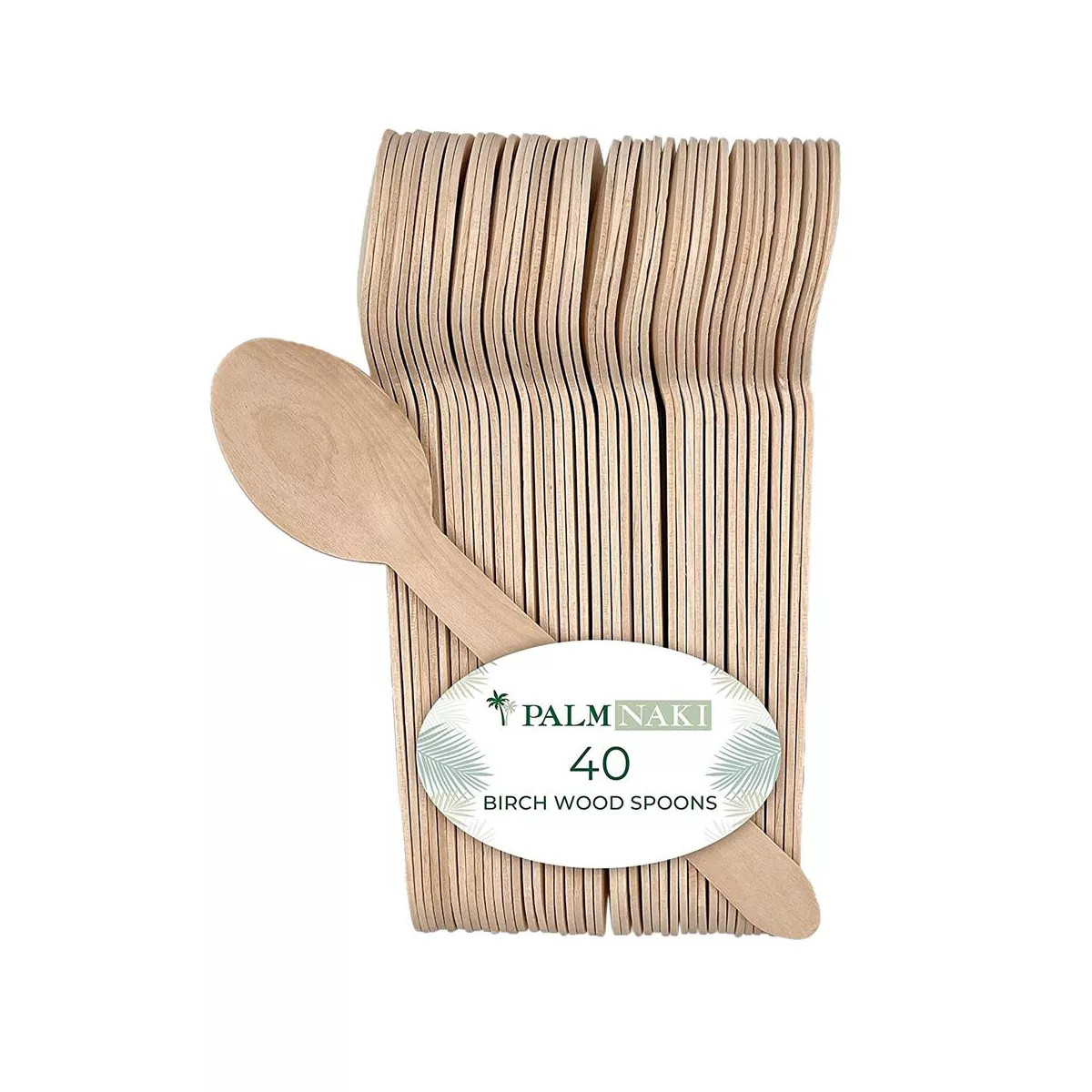 Palm Naki Birchwood Spoons Eco-Friendly Compostable, Biodegradable Disposable Cutlery, | Target