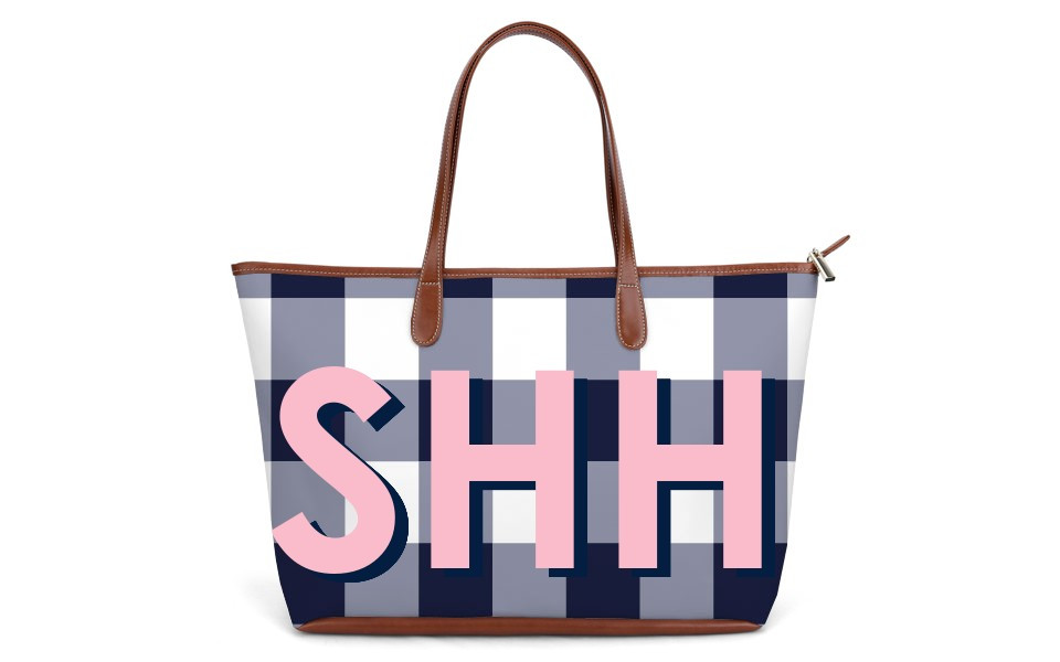 St. Charles Zippered Yacht Tote - Monogram Stripe | Barrington Gifts