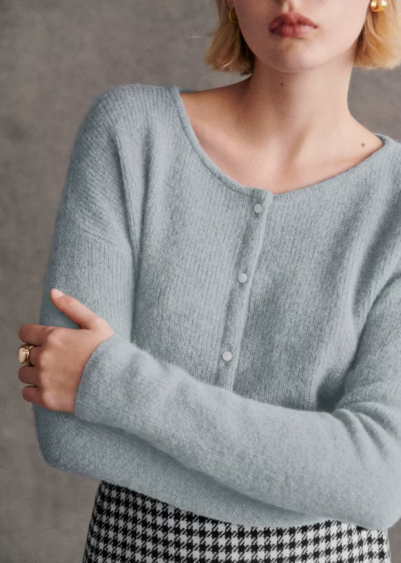 Gaspard Cardigan - Light Sky Blue  - Super kid mohair - Sézane | Sezane Paris - US